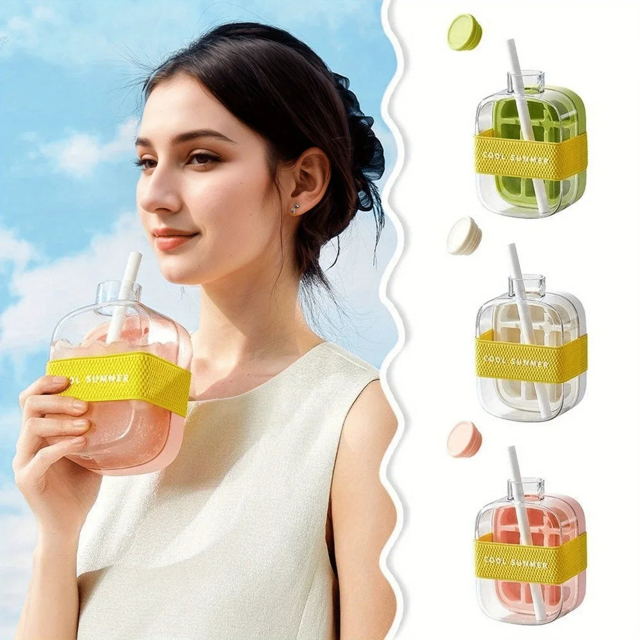 Press Type Cooling Cup Ice Bottle
