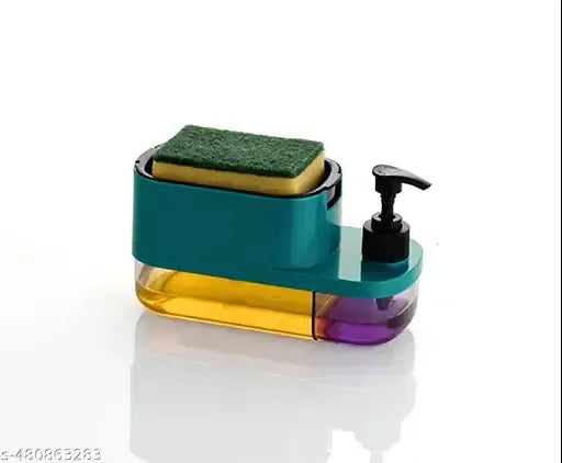 3-in-1 Soap Dispenser for Kitchen & Bathroom – Liquid Pump + Sponge Holder