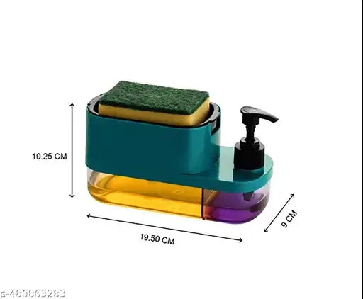 3-in-1 Soap Dispenser for Kitchen & Bathroom – Liquid Pump + Sponge Holder